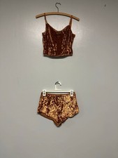 Women's Brown Velvet Pajama Set size medium