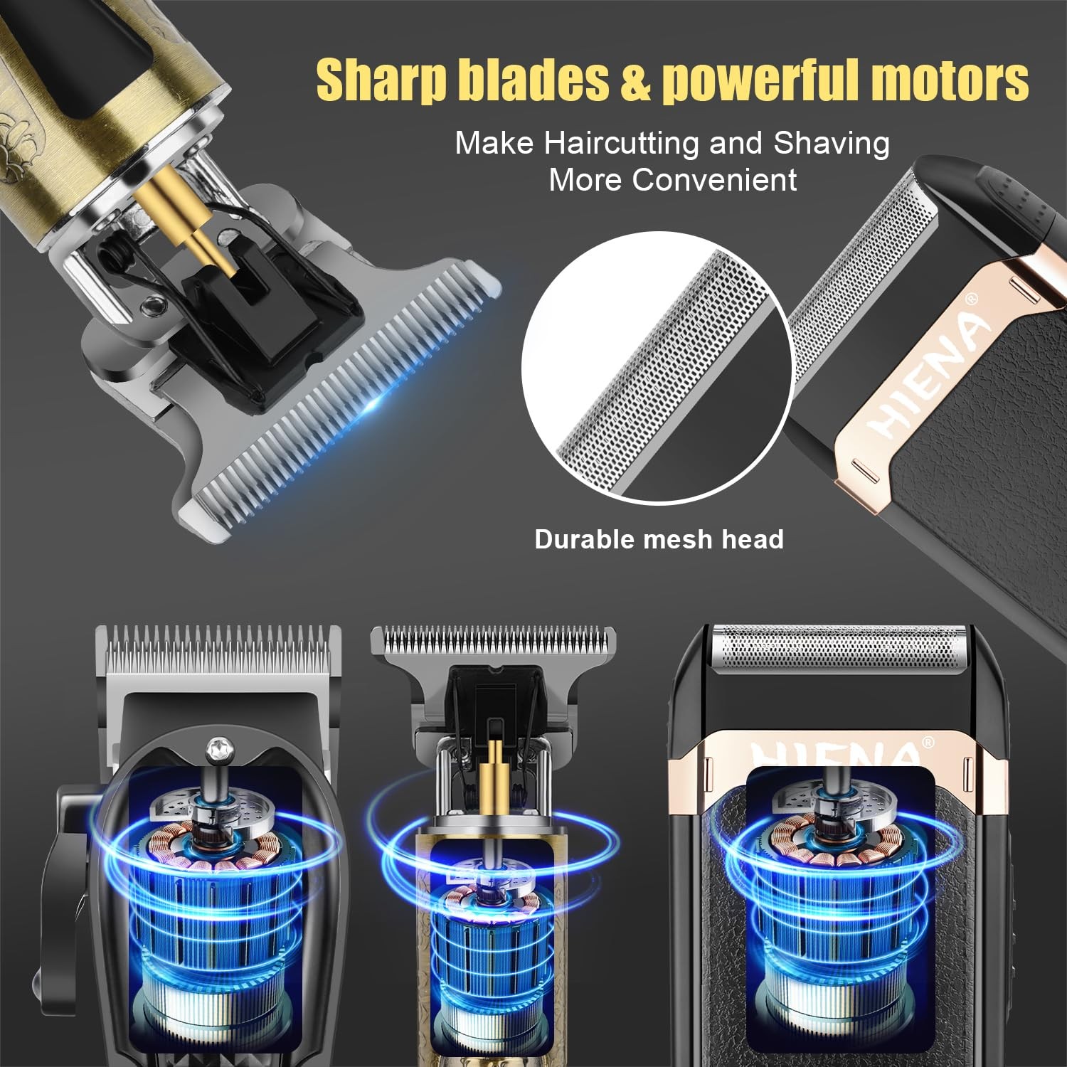 HIENA PRO Professional Hair Clippers for Men, Cordless Hair Clipper for Hair ...