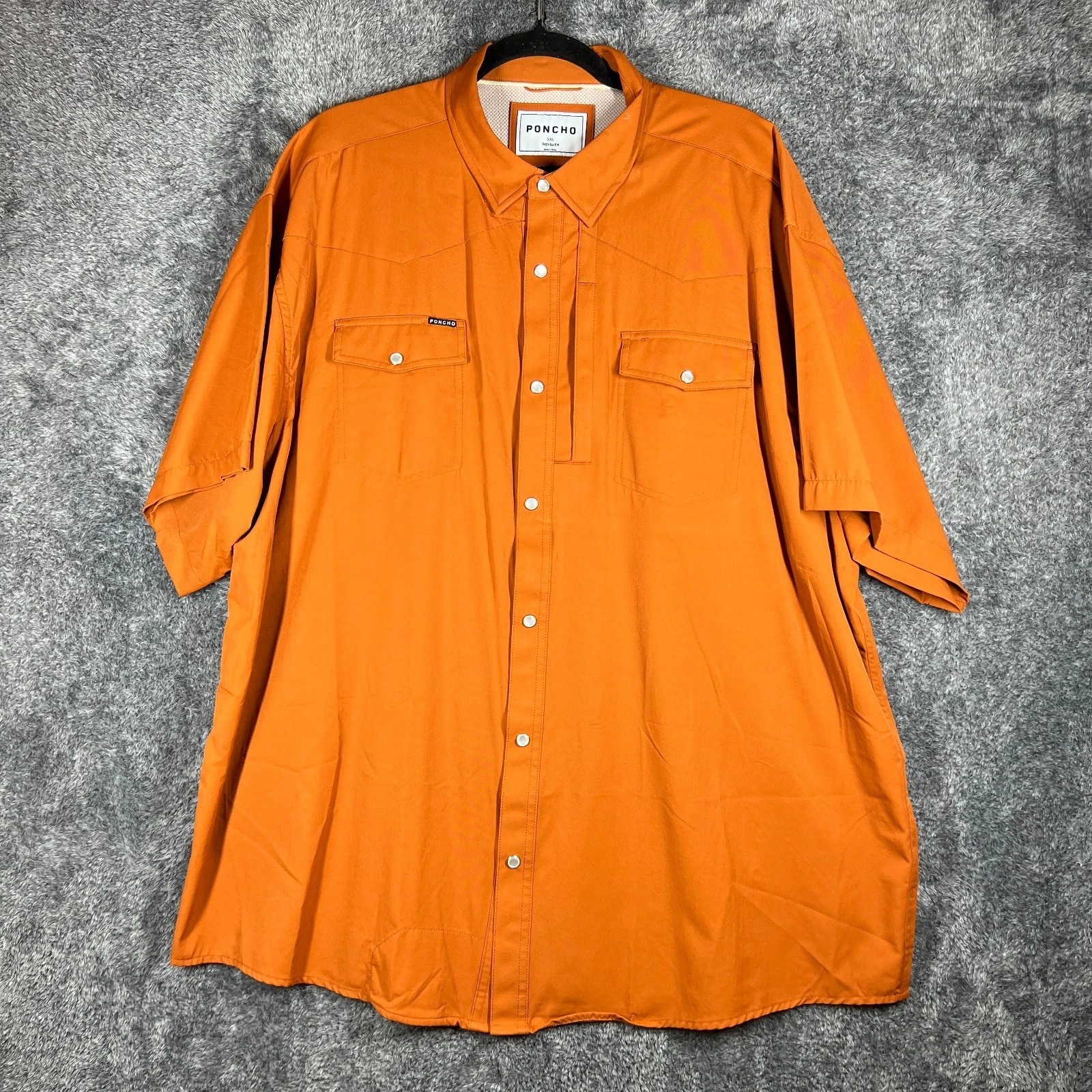 PONCHO Shirt Mens 2XL Orange Regular Fit Nylon Spandex Lightweight Short Sleeve
Opens in a new windo