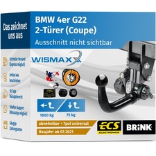 ANH�NGERKUPPLUNG f�r BMW 4er G22 Coupe ab 21 vert. abnehmbar BRINK +7pol E-Satz