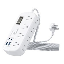 12 in 1 Power Strip Surge Protector, 8 Outlets 4 USB 2 USB C Ports , Compact