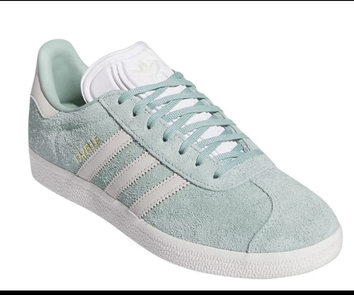 adidas gazelle silver green womens Women's Adidas Gazelle Indoor Shoes - Ash Green/Cloud White/Gum main image 0