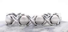 Sterling Silver 925 XOXO Large 14mm 7" Hugs and Kisses Polished Ladies Bracelet