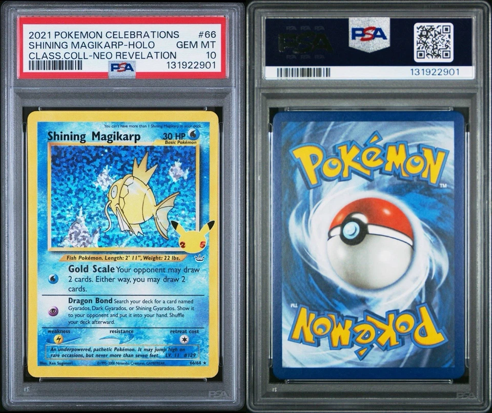 Shining Magikarp 66/64 Celebrations: Classic Collection Holo PSA 10 GEM MINT - Image 3 of 3