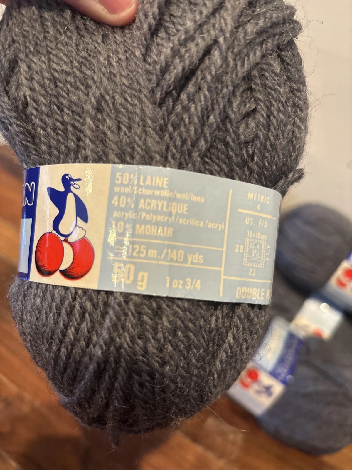 Lot Of 7~Pingouin Confort Machine Washable  Wool/Acrylic/Mohair Yarn in Gray image 3