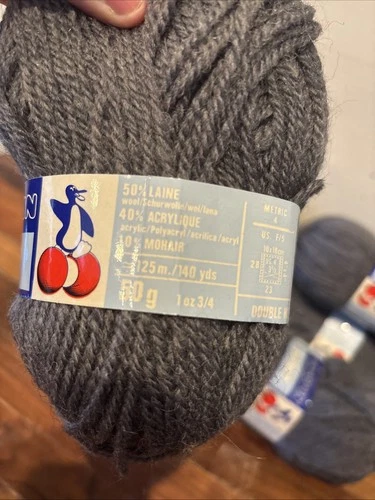 Lot Of 7~Pingouin Confort Machine Washable  Wool/Acrylic/Mohair Yarn in Gray image 3