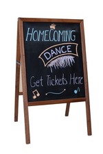 Crestline Products Marquee Easel 2 Black Chalkboards Stained Hardwood Sidewalk