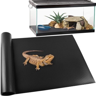 TCYPUHL Reptile Carpet, Mat, Bearded Dragon, 1 PCS, Black 18''×79'' 
