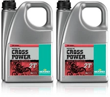 2 Bottles Motorex Cross Power Synthetic 2-Stroke Oil 4L 2T Pre-Mix Racing KTM