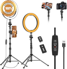 EMART 10" Ring Light with 55" Extendable Tripod Stands and Phone Holder