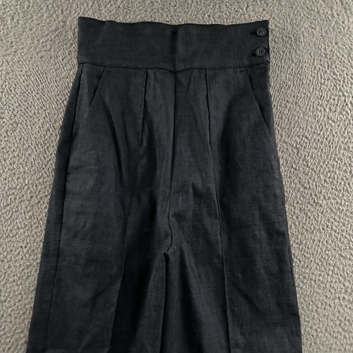 Gigli Womens Pants Blue Size 40 High Rise Dress Pant Career Office Linen Blend - 第 2/19 張圖片