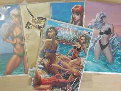 MARVEL SWIMSUIT SPECIAL FRIENDS FOES RIVALS 1 VIR & SDCC JSC CAMPBELL 5 BOOK SET