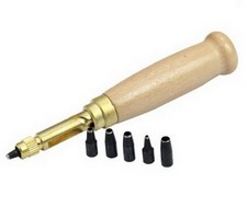 INNETOC Adjustable Japanese Screw Hole Punch Bookbinding full size, Wood