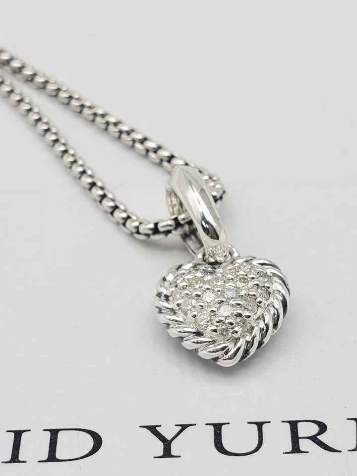 D.Y. Collar colgante corazón galleta plata de ley Foto 4 de 4