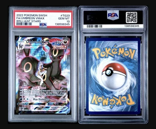 2022 POKEMON SWORD & SHIELD BRILLIANT STARS #TG23 FULL ART/UMBREON VMAX PSA 10