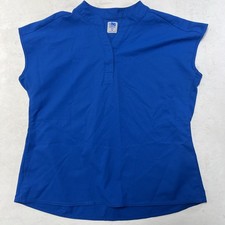 UHQ Scrub Top Women's Size M V-Neck Sleeveless Royal Blue