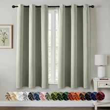 MIULEE Sage Green Blackout Curtains for Bedroom Living Room 63 Inches Long 2 Pan