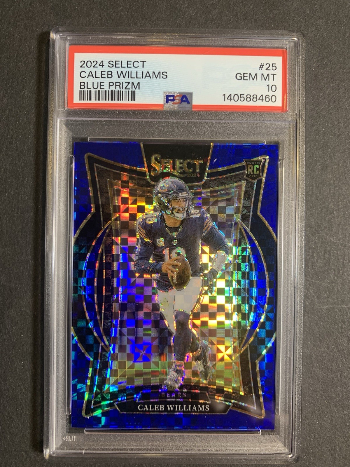 2024 Panini Select Concourse Caleb Williams #25 Blue Prizm /249 (RC) PSA 10 GEM