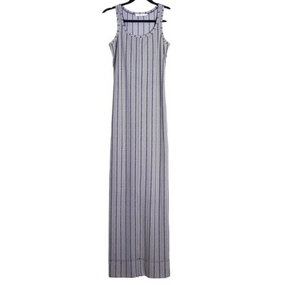 TORY BURCH White and Navy Printed Convertible Column Dress Women's XS