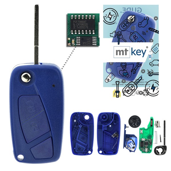 Funk SchlüSsel 434MHZ FüR Opel Combo D Citroen Nemo Peugeot Bipper 08-14 Blau-image