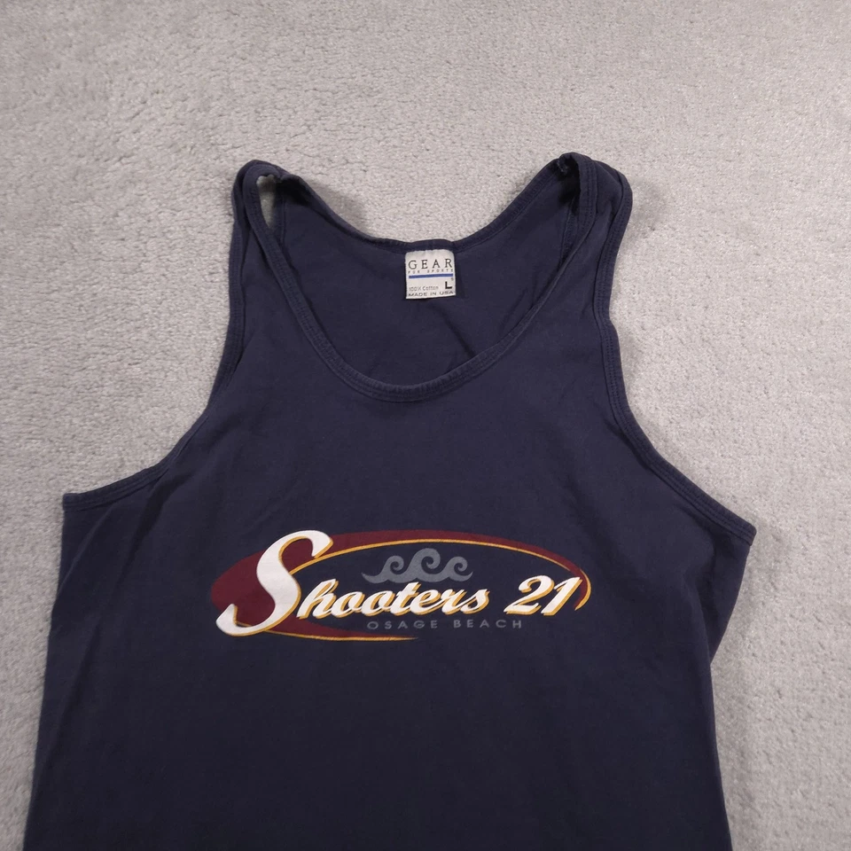 Vintage Gear For Sports Tank Top Mens Large Shooters 21 Osage Beach USA 90s - Image 3 of 4