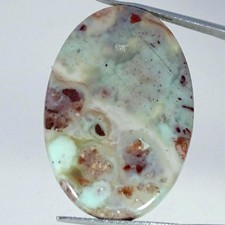 33.10Cts 100 Natural Aqua Chalcedony Oval Cabochon Gemstone 25X37X5MM