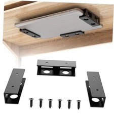 3 PCS Under Desk Laptop Mount with Anti-Scratch Silicone Pad Under Black-1 Pack