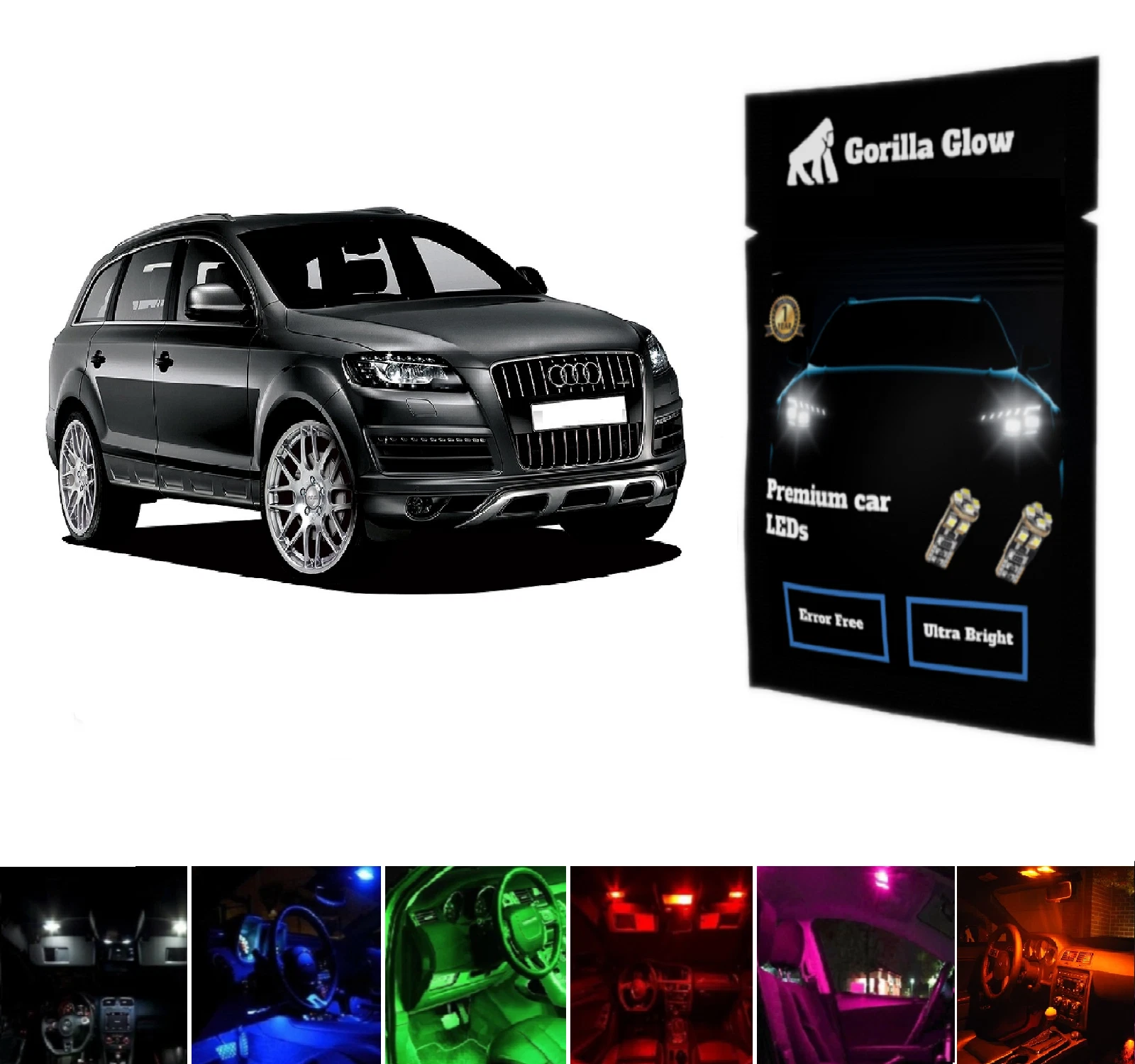 FULL LED Interior Light Kit for Audi Q7 Light Bulbs Upgrade Error Free