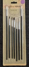 Crafter's Square 7 Small Medium Large Artist Paint Brushes ~ Black