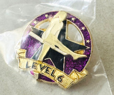 NEW Crown GLITTER Gymnastics Lapel Pin LEVEL 6 Purple
