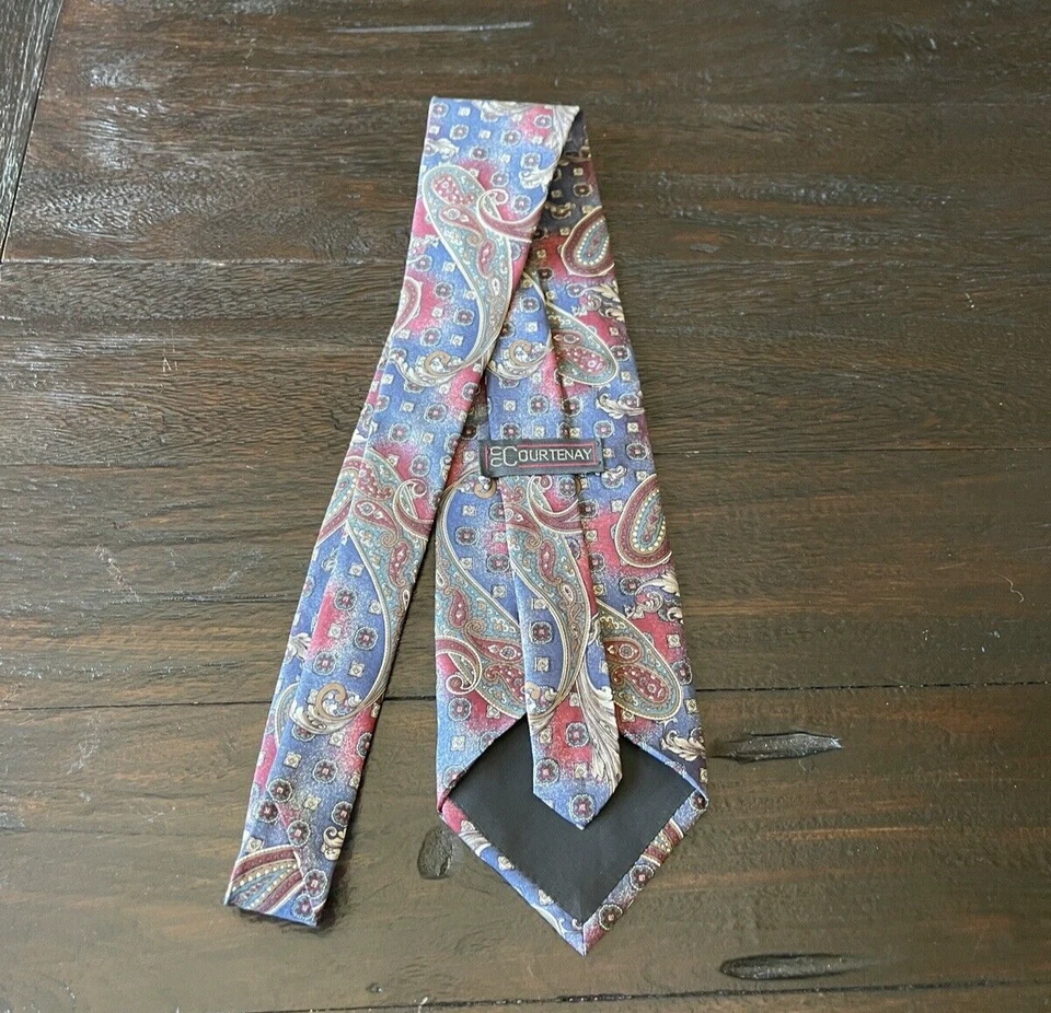Corbata de cuello CC Courtenay para hombre multicolor cachemira 100 % seda hecha en Costa Rica Foto 2 de 4