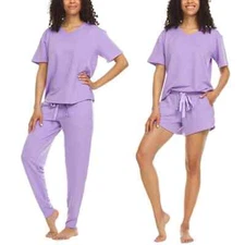  NWT Flora Nikrooz Ladies' Super Soft 3-piece Lounge Set  Purple Size M