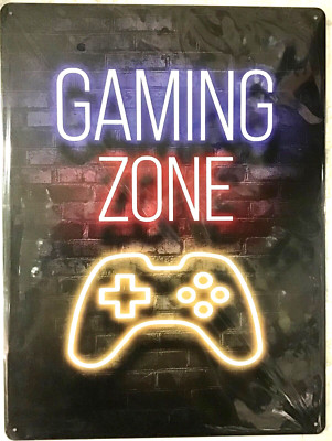 FREE SHIPPING! BUY or make OFFER B4 it s SOLD! Gaming zone 12x16 new TIN SIGN