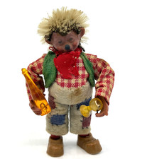 Orig Peter Austria Mecki Hedgehog Drunkard 1978 Mohair 10cm 4in Steiff