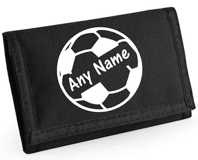 PRESENT2FUTURE Fußball Name Design personalisiert Jungen Kinder Ripper Geldbörse mit Münzfach, Weihnachten