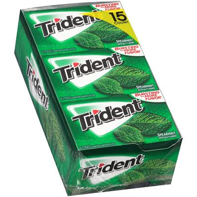 Trident Spearmint Sugar Free Gum, (14 sticks, 15 pk.) total 210 Pieces