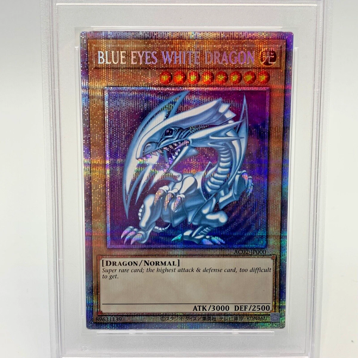 Yugioh Card - PSA 10 Blue-Eyes White Dragon AC02-JP000 Prismatic