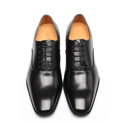 US8 CHAMARIPA Elevator Shoes Men Black Oxford Dress Shoes increase 7cm/2.76inch US8 CHAMARIPA Elevator Shoes Men Black Oxford Dress Shoes  main image 2