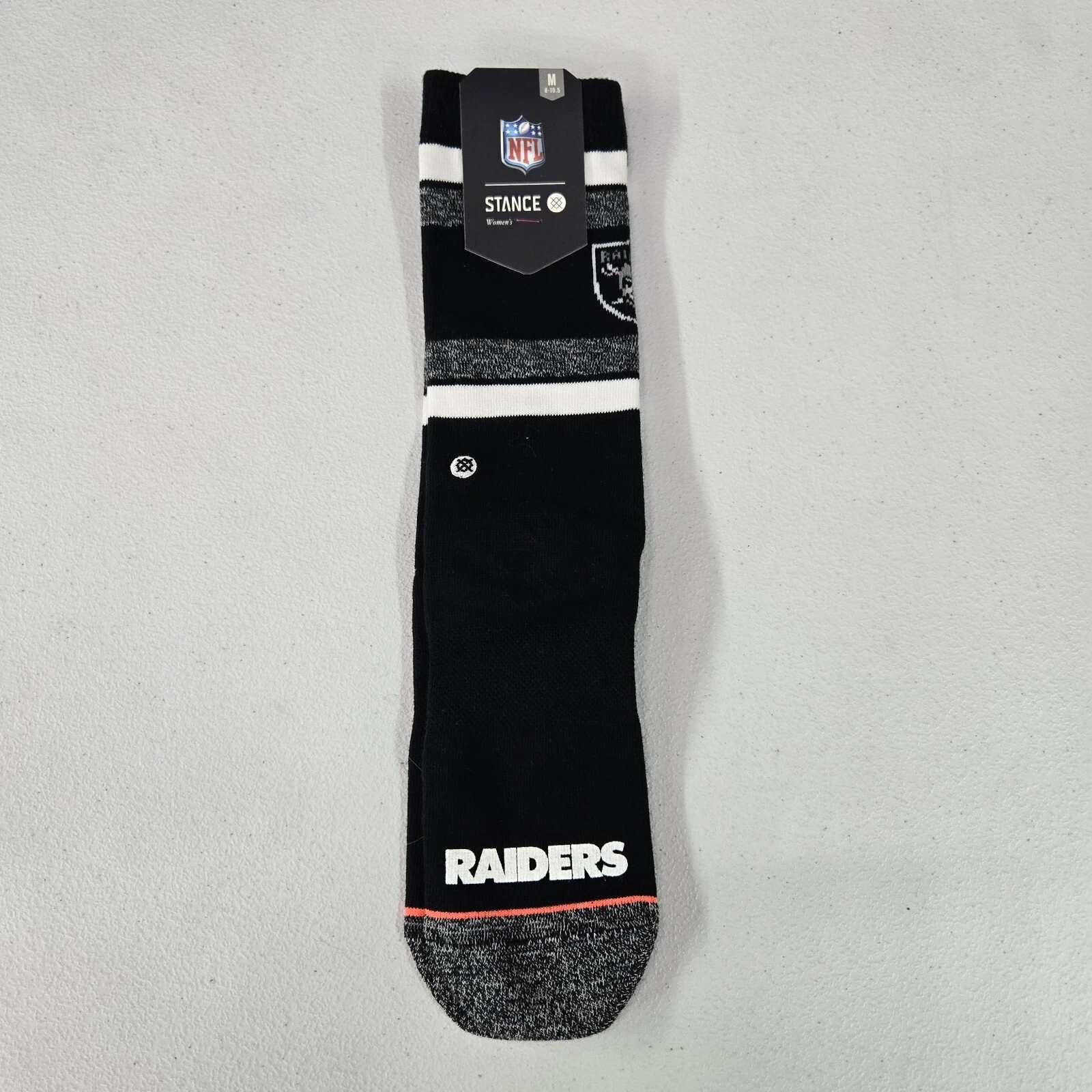 Oakland Raiders Women Socks Medium Black Stance Crew Socks football NWT
