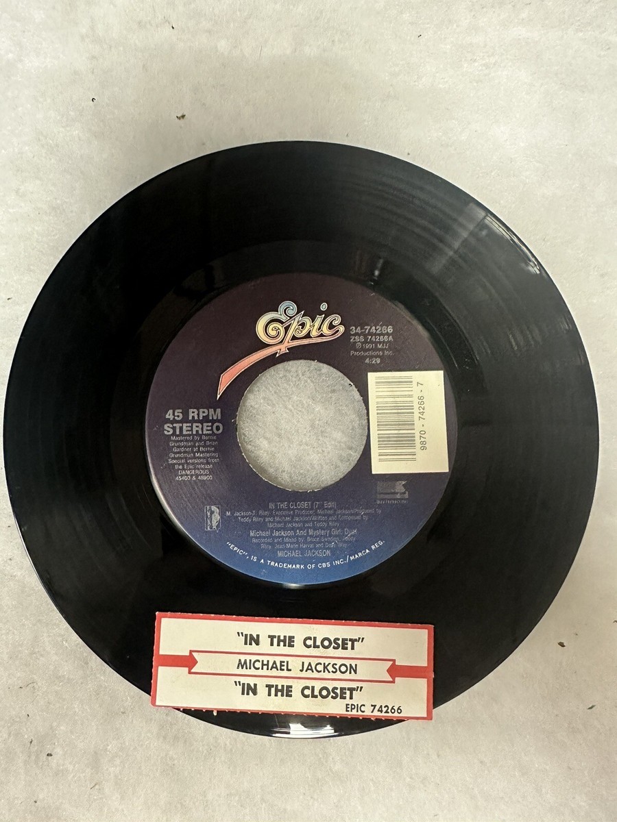 Micheal Jackson “in The Closet” Single 7' Vinyl Record 45 | eBay