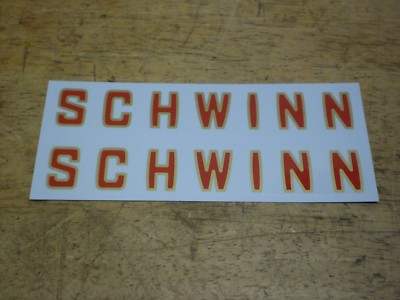 Schwinn Lightweight Roadbike Red With Gold Outline Bicycle Down Tube Decal Set