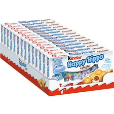 german Ferrero Kinder "Happy Hippo" Cocoa Cream Biscuits 14 Pack of 5 Pieces NEW