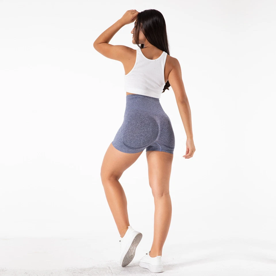 Shascullfites Seamless Shorts High Waist Gym Yoga Pants Tummy Control Sport Wear - Imagem 3 de 4