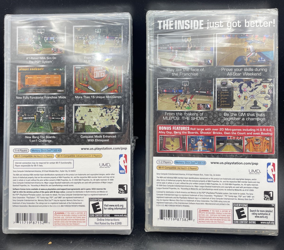 Sony PSP Game Lot NBA 9 The Inside AND NBA 10 The Inside New