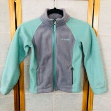 Girl's Columbia Fleece Grey Aqua Jacket Size XS