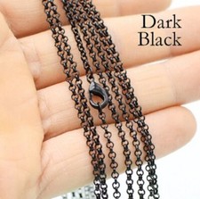 18-30" inches Assorted Colours Rolo Curb Chain Necklace Various Sizes 46-75 cms