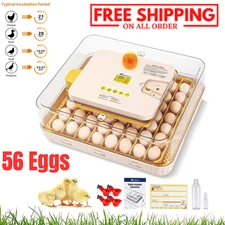 Egg Incubator for Hatching 56 Egg w/Automatic Egg Turning Built-In Candler Gift~