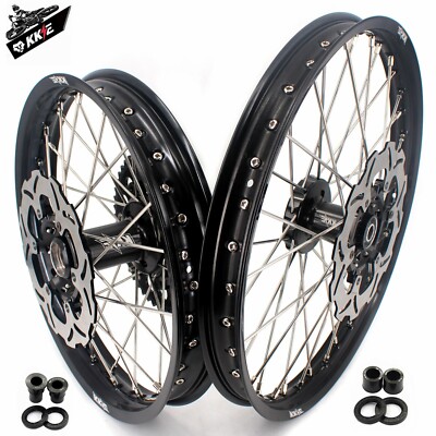 KKE 21/18 Black Wheels Hubs Fit Suzuki DRZ400 00-2004 DRZ400E