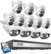 ZOSI 16CH H.265 4K 8MP Spotlight POE Security Camera System 4TB HDD 2-way Audio