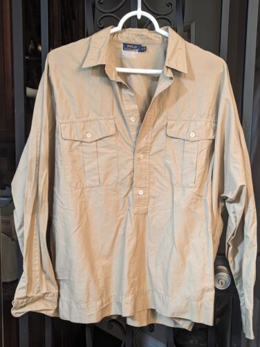 Polo Ralph Lauren- Tan 100% Cotton DrButton Up Shirt- Sz L- Used Once